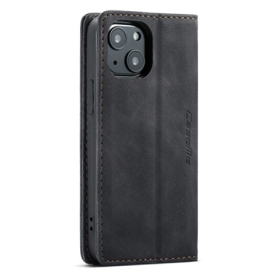Apple iPhone 13 CaseMe Retro Solid Flip Case Book - Black | Priedai.lt