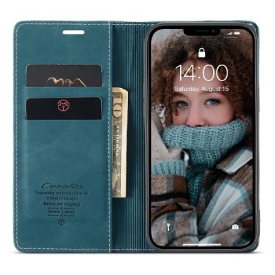 Apple iPhone 13 CaseMe Retro Solid Flip Case Book - Green | Priedai.lt