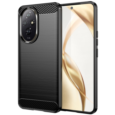 Honor 200 5G "Carbon" hard silicone (TPU) black case - cover | Priedai.lt