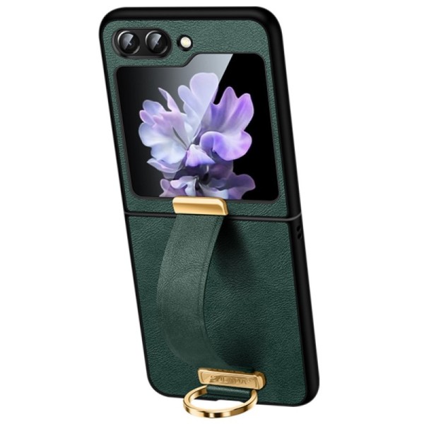 „Sulada“ Leather Kickstand case - Green (Galaxy Flip7 FE / Flip6)