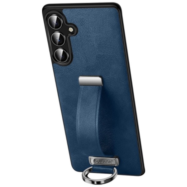 "SULADA" Leather Kickstand Case - Blue (Galaxy S25 Ultra)