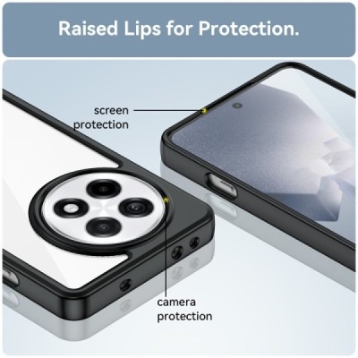 OnePlus 13R "Mofan" Clear Hard Silicone TPU Case Cover - Black | Priedai.lt