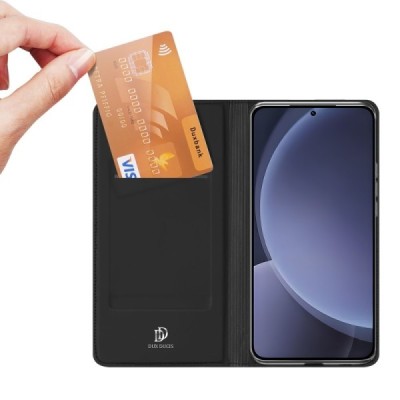 Samsung Galaxy S25 "Dux Ducis" Skin Flip Book Case Cover - black | Priedai.lt