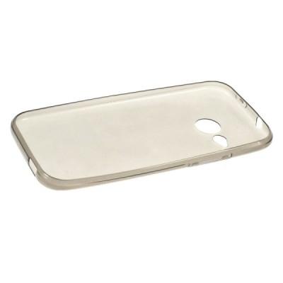 HTC One Mini 2 skaidrus (permatomas) kieto silikono TPU ploniausias pasaulyje pilkas dėklas / Priedai.lt