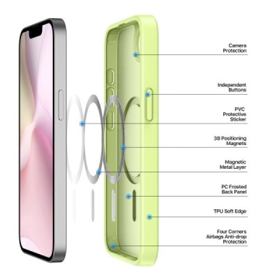 "DUX DUCIS" Yind MagSafe Matte Hard Silicone (TPU) Case - Green (iPhone 17e / 16e)