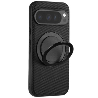 Google Pixel 9 Pro "ViLi" TCY Carbon MagSafe Kickstand Black Case - Back | Priedai.lt