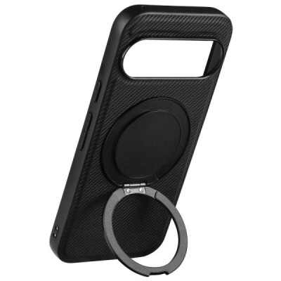 Google Pixel 9 Pro "ViLi" TCY Carbon MagSafe Kickstand Black Case - Back | Priedai.lt