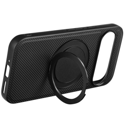 Google Pixel 9 Pro "ViLi" TCY Carbon MagSafe Kickstand Black Case - Back | Priedai.lt