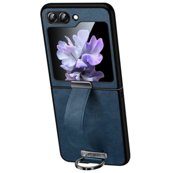 "SULADA" Leather Kickstand Case - Blue (Galaxy Flip7 FE / Flip6)