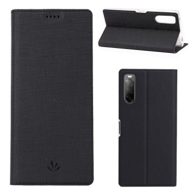 Sony Xperia 10 II "ViLi" DMX Solid Flip Case Book - Black | Priedai.lt