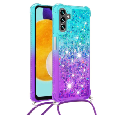 Samsung Galaxy A34 5G "Yibo" Shine Strap Hard Silicone (TPU) Case - Purple/Blue | Priedai.lt