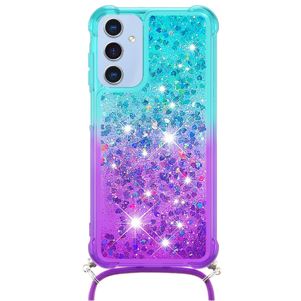 "Yibo" Shine Strap Hard Silicone (TPU) Case - Purple/Blue (Galaxy A15)