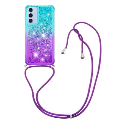 Samsung Galaxy A15 5G "Yibo" Shine Strap Hard Silicone (TPU) Case - Purple/Blue | Priedai.lt