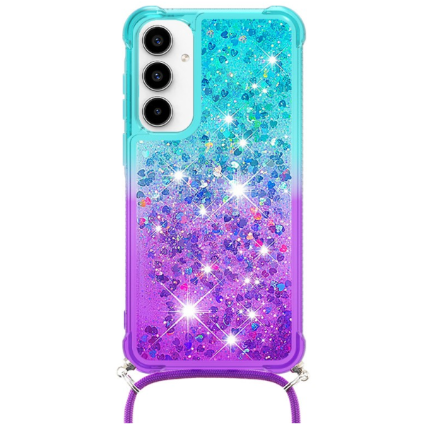 "Yibo" Shine Strap Hard Silicone (TPU) Case - Purple/Blue (Galaxy A35)