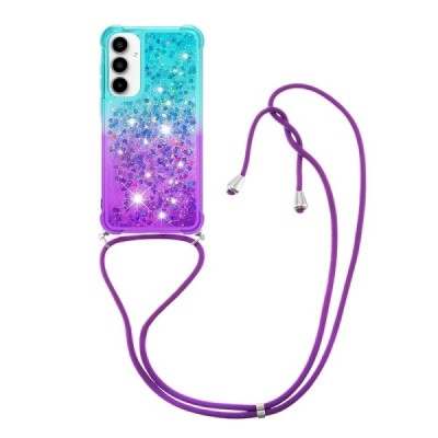 Samsung Galaxy A35 5G "Yibo" Shine Strap Hard Silicone (TPU) Case - Purple/Blue | Priedai.lt