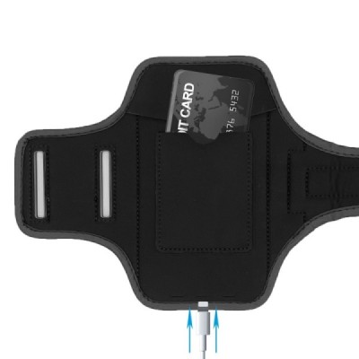 "First Pass" Smartphone Sports Case (Armband) - Black, Universal (XL+ Size) | Priedai.lt