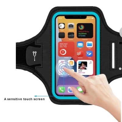 "First Pass" Smartphone Sports Case (Armband) - Black, Universal (XL+ Size) | Priedai.lt