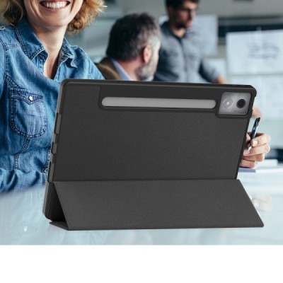 Lenovo Idea Tab Pro "Kasi" Stylus flip-up black leather case - notebook with a place for the pen | Priedai.lt