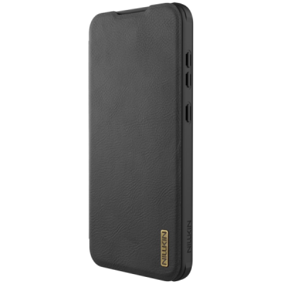 „Nillkin“ Qin Pro series luxury black leather flip case for Samsung Galaxy A56 | Priedai.lt