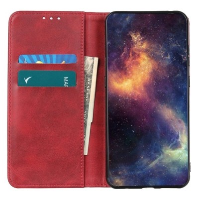 Samsung Galaxy A36 "Split" red leather flip case - book | Priedai.lt