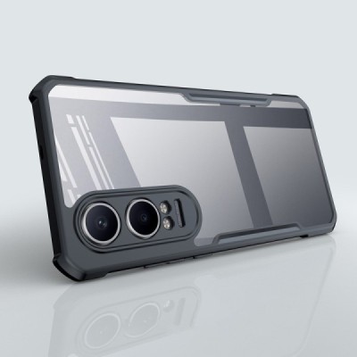 OnePlus Nord CE4 Lite 5G "XUNDD" transparent black bordered hard silicone TPU acrylic case - back | Priedai.lt