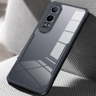 OnePlus Nord CE4 Lite 5G "XUNDD" transparent black bordered hard silicone TPU acrylic case - back | Priedai.lt