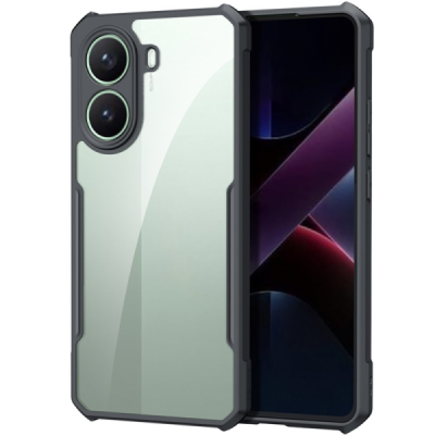 Xiaomi Poco X7 Pro 5G "XUNDD" transparent black bordered hard silicone TPU acrylic case - back | Priedai.lt
