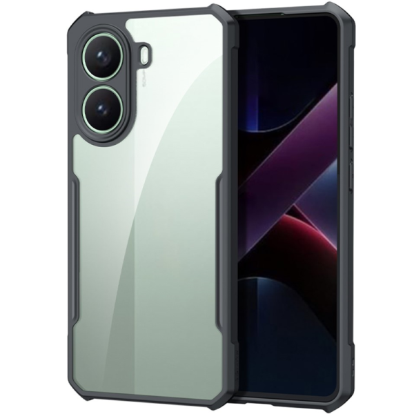"XUNDD" hard silicone (TPU) acrylic case - clear / black (Poco X7 Pro 5G)