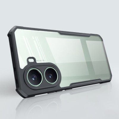Xiaomi Poco X7 Pro 5G "XUNDD" transparent black bordered hard silicone TPU acrylic case - back | Priedai.lt