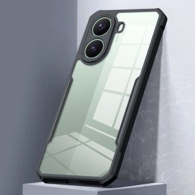 Xiaomi Poco X7 Pro 5G "XUNDD" transparent black bordered hard silicone TPU acrylic case - back | Priedai.lt