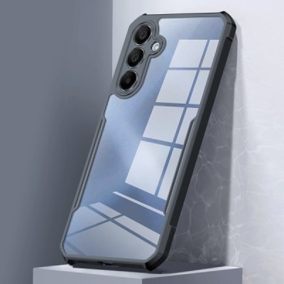 Samsung Galaxy S25 "XUNDD" transparent black bordered hard silicone TPU acrylic case - back | Priedai.lt