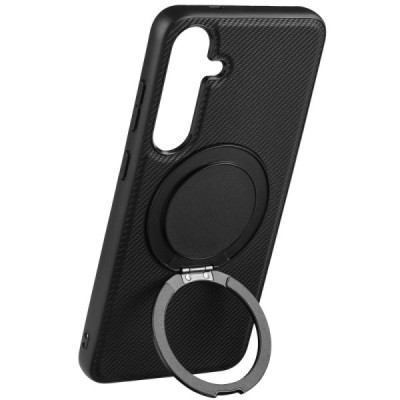 Samsung Galaxy S25 "ViLi" TCY Carbon MagSafe Kickstand Black Case - Back | Priedai.lt