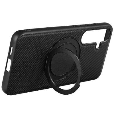 Samsung Galaxy S25+ "ViLi" TCY Carbon MagSafe Kickstand Black Case - Back | Priedai.lt
