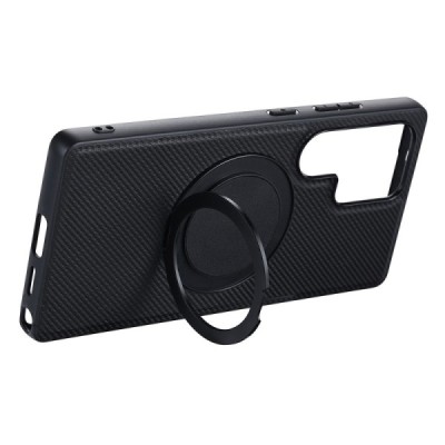 Samsung Galaxy S25 Ultra "ViLi" TCY Carbon MagSafe Kickstand Black Case - Back | Priedai.lt