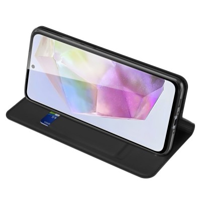 Samsung Galaxy A56 / A36 "Dux Ducis" Skin Flip Book Case Cover - black | Priedai.lt