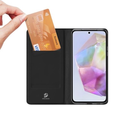 Samsung Galaxy A56 / A36 "Dux Ducis" Skin Flip Book Case Cover - black | Priedai.lt
