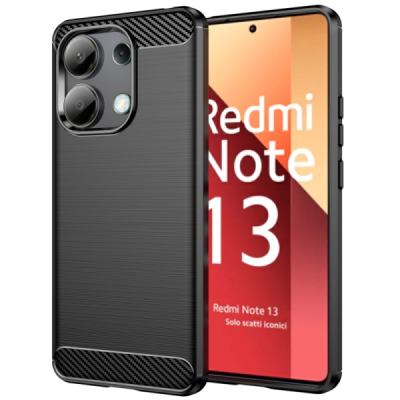Xiaomi Redmi Note 13 4G "Carbon" hard silicone (TPU) black case - cover | Priedai.lt