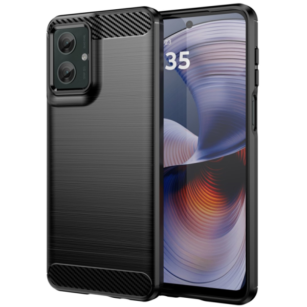 "AILES" Carbon hard silicone (TPU) case - black (Motorola Moto G55 5G)