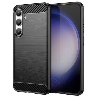 Samsung Galaxy S24 / S25 "Carbon" hard silicone (TPU) black case - cover | Priedai.lt