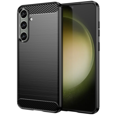 Samsung Galaxy S24+ / S25+ "Carbon" hard silicone (TPU) black case - cover | Priedai.lt