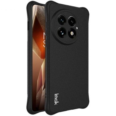 OnePlus 13 "Imak" reinforced protection hard silicone matte TPU black case - back | Priedai.lt