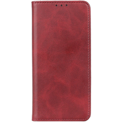 Samsung Galaxy S24 / S25 "Split" red leather flip case - book | Priedai.lt