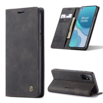 OnePlus 8T CaseMe Retro Solid Flip Case Book - Black | Priedai.lt