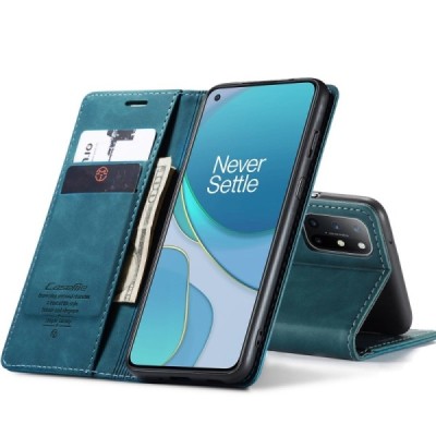 OnePlus 8T CaseMe Retro Solid Flip Case Book - Green | Priedai.lt