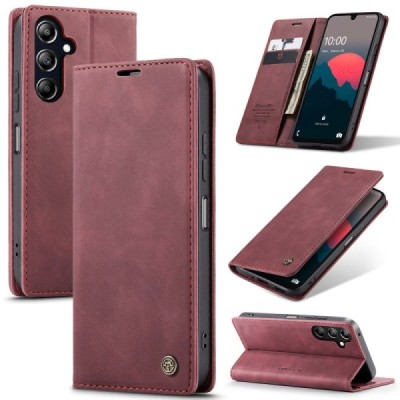 Samsung Galaxy A26 CaseMe Retro Solid Flip Case Book - Burgundy | Priedai.lt