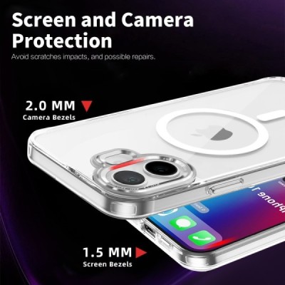 "Tubi" MagSafe Apple iPhone 16 Plus clear (transparent) hard silicone TPU case back cover | Priedai.lt