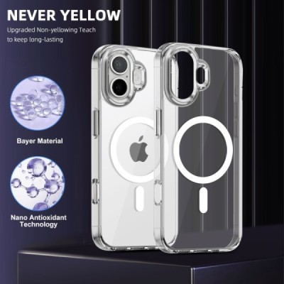 "Tubi" MagSafe Apple iPhone 16 Plus clear (transparent) hard silicone TPU case back cover | Priedai.lt