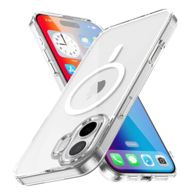 "Tubi" MagSafe Apple iPhone 16 clear (transparent) hard silicone TPU case back cover | Priedai.lt