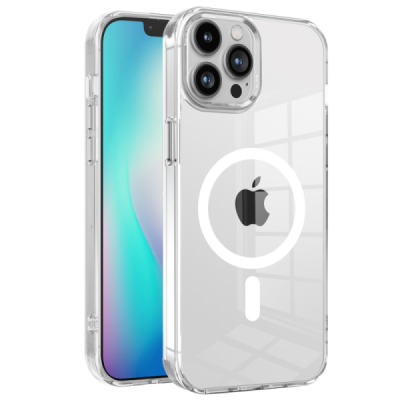 "Tubi" MagSafe Apple iPhone 15 clear (transparent) hard silicone TPU case back cover | Priedai.lt