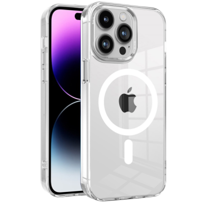 "Tubi" MagSafe Apple iPhone 14 Pro clear (transparent) hard silicone TPU case back cover | Priedai.lt
